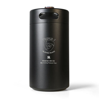 TripleJ Stainless Steel Vacuum Insulated 5L Mini keg Growler (Black)
