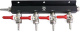 2 3 4 5 6 Way 1/4" Barb Gas Manifold Distribution CO2 Splitter Kegerator Check Valve