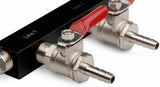 2 3 4 5 6 Way 1/4" Barb Gas Manifold Distribution CO2 Splitter Kegerator Check Valve