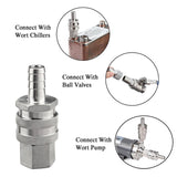 Ss304 Quick Disconnect fitting Female 1/2 hose barb and Male 1/2 NPT