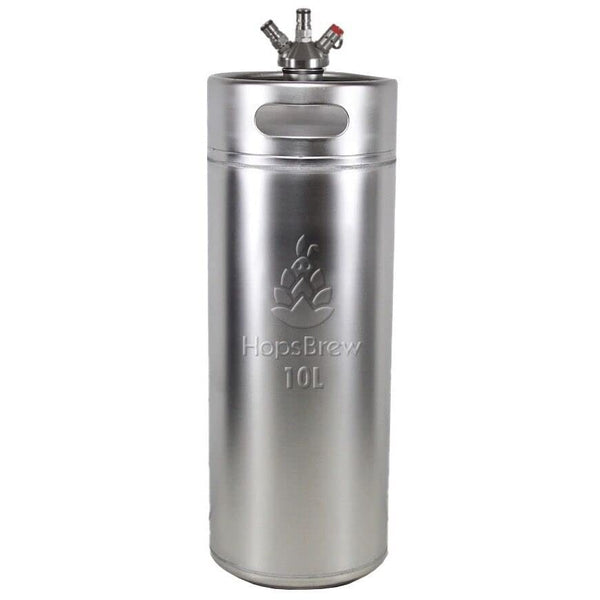 Hopsbrew Mini 304 Stainless Steel Keg Growler 10L Standard Silver with Spear