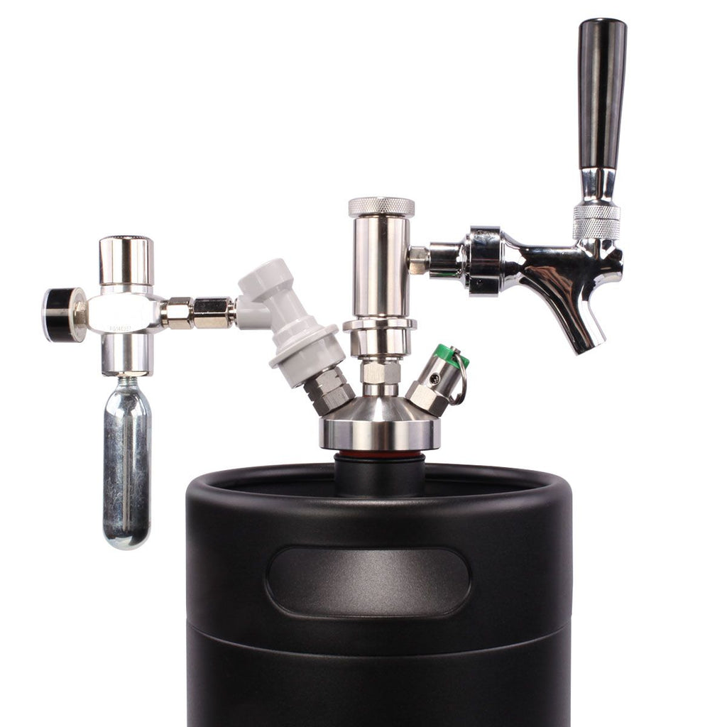 5L Mini Keg with Regulator and Flow Control Tap Dispenser Kit Inc Gas ...