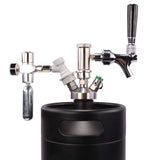 5L Mini Keg with Regulator and Flow Control Tap Dispenser Kit  Inc Gas cylinder(Black)