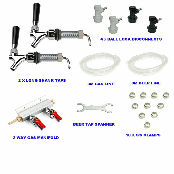 Keg Kegerator Conversion Kit for 2 way Ball Lock Keg